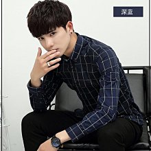 襯衫 男生長袖 新款韓版 修身中 青年條紋 男士襯衣 秋季 休閒潮流外套 男裝 男襯衫 歷史價格詳細信息