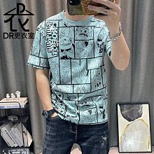 滿版印花夏季衣服 素t 潮流 日系 短袖T恤 男生 嘻哈 大尺碼 情侶 五分袖 男t 短T T恤男（XHC08） 歷史價格詳細信息