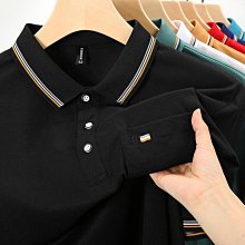 有口袋POLO衫 中年男士短袖t恤休閑薄款上衣爸爸夏裝中老年男裝冰絲體恤半袖保羅衫上衣 男生衣著-22號穿搭 歷史價格詳細信息