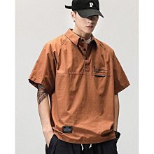 Polo衫男復古短袖小眾設計感半拉鍊t恤夏季純棉情侶寬鬆短袖-至簡原創 歷史價格詳細信息