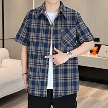 男士襯衫新款風格夏季短袖格子百搭襯衫休閒寬鬆韓版外套上衣潮流-22號穿搭 價格比較,價格查詢,歷史價格詳細信息