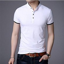 男生短袖t恤夏季緊身立領短袖薄款男裝polo衫新款潮流polo衫polo衫男短袖短袖 polo衫-至簡原創 歷史價格詳細信息