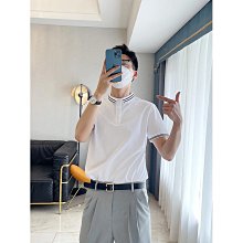 輕熟風POLO衫男夏季薄款潮牌潮流翻領ins休閒成熟短袖T恤帥氣-22號穿搭 歷史價格詳細信息