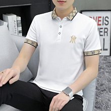 夏季韓版潮流polo衫短袖 男士商務休閒polo衫 翻領印花t恤男 簡約寬鬆短袖t恤 男生衣服 男士上衣-22號穿搭 歷史價格詳細信息