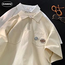 推薦短袖POLO男春夏港風潮牌百搭寬鬆體恤ins潮流韓版字母翻領上 V662 歷史價格詳細信息