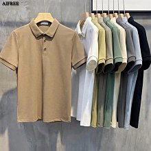 Polo 衫男士時尚短袖翻領T卹  高爾夫Polo衫 海軍衫 夏天吸濕排汗棒球服上衣T恤-22號穿搭 歷史價格詳細信息