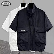 夏季大口袋短袖t恤 男生簡約百搭痞帥ins原宿港風圓領五分袖 短袖男 男t 男生T恤 歷史價格詳細信息