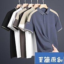 男士商務休閒polo冰絲翻領t恤男M-3XL 2023夏季潮流polo短袖速乾t恤男士上 歷史價格詳細信息