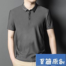 冰絲涼感polo衫 冰絲無痕polo衫 彈力透氣polo衫 涼感衣 排汗衫 男士翻領polo衫 短袖t恤男 休閒polo-22號穿搭 歷史價格詳細信息