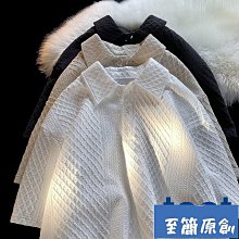 華夫格浮雕質感短袖polo衫男夏季高級感男裝設計感小眾翻領t恤-22號穿搭 歷史價格詳細信息