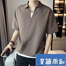 短袖 POLO 衫翻領 T 卹韓版男士休閒襯衫-22號穿搭 歷史價格詳細信息