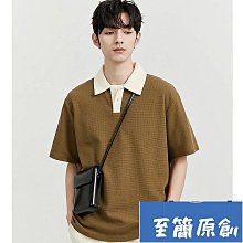 輕熟風POLO衫男夏季薄款潮牌潮流翻領ins休閒成熟短袖T恤帥氣-22號穿搭 歷史價格詳細信息