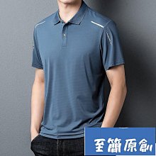 翻領短袖男 短袖POLO衫 速乾POLO衫 輕奢彈力冰絲polo衫男短袖夏韓版潮流時尚寬鬆冰感保羅衫上衣-22號穿搭 歷史價格詳細信息