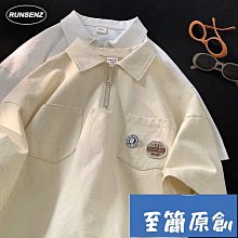 推薦短袖POLO男春夏港風潮牌百搭寬鬆體恤ins潮流韓版字母翻領上 V662 歷史價格詳細信息