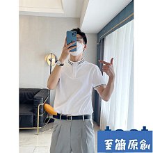 輕熟風POLO衫男夏季薄款潮牌潮流翻領ins休閒成熟短袖T恤帥氣-22號穿搭 歷史價格詳細信息