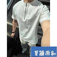 男生衣著 短版上衣 设计感印花T恤男短袖夏季潮牌痞帅半袖体恤2024新款男士薄款上衣  歐美風 潮流 帥氣 歷史價格詳細信息