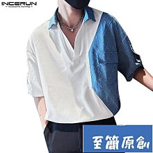 男士韓版休閒翻領短袖印花燈芯絨 POLO 衫-22號穿搭 歷史價格詳細信息