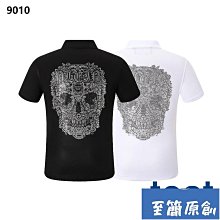 新款潮牌PP男裝短袖T恤燙鉆骷髏頭菲利普男士加大碼修身短袖 歷史價格詳細信息