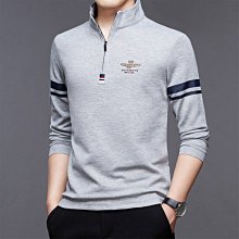 春季商務立領POLO衫男冰感薄款透氣健身冰絲彈力長袖t恤男士拉鏈 歷史價格詳細信息