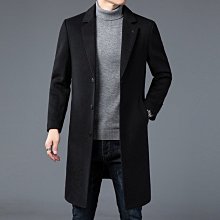 男士毛呢西裝外套秋冬季新款中老年羊絨大衣男士中長款羊毛翻領內膽呢子外套爸爸裝A881958 歷史價格詳細信息