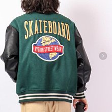 Cover Taiwan 官方直營 VISION STREET WEAR 嘻哈 情侶裝 皮袖 棒球外套 綠色 黃色 大尺碼 (預購) 歷史價格詳細信息