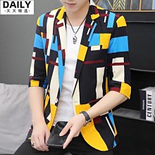 【】西裝外套 演出宴會西服網紅碎花小西裝男修身韓版潮流帥氣髮型師印花西服潮男秋季花外套 歷史價格詳細信息