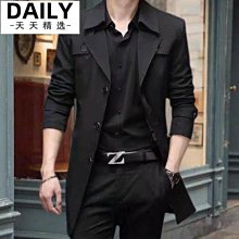 2023春秋季新款休閑中青年男士英倫風商務翻領薄風衣外套男士風衣 歷史價格詳細信息