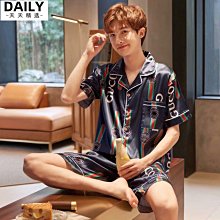 冰絲 情侶睡衣 兩件套 男士睡衣女 夏季 新款 高級感 短袖短褲套裝 男士 可外穿 家居服 歷史價格詳細信息