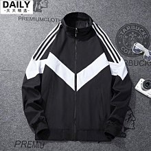 高品質男裝休閒連帽男裝夾克外套 時尚休閒夾克外套 外套男春秋季立領三條杠運動夾克上衣男士休閑跑步帥氣棒球服潮男-潮男服飾 歷史價格詳細信息