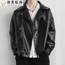 翻領皮衣男士19新款韓版修身潮流青年帥氣男加絨加厚皮夾克外套-毛毛男裝 歷史價格詳細信息
