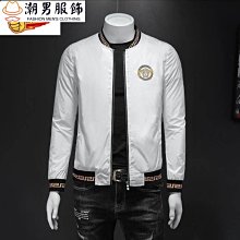 新品 韓潮夾克男春秋新款立領印花外套中青年男士棒球服休閒夾克XP-可開發票 歷史價格詳細信息