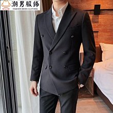 雙排扣西裝 外套男 秋季高級緊身  男士西裝 套裝商務休閒夾克 職業免燙西裝 歷史價格詳細信息