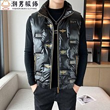 馬甲男秋冬新款時尚外套寬鬆輕薄羽絨棉背心無袖加厚棉服保暖馬夾 歷史價格詳細信息