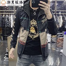 新品 新款男裝休閒連帽男裝夾克外套 時尚休閒夾克外套 夾克男春季新款中青年男士棒球領外套-可開發票 歷史價格詳細信息