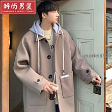 中長款 休閒連帽外套 韓版潮流 男士大衣 連帽外套 夾克外套 高密度材質 防風 薄外套-潮男服飾 歷史價格詳細信息