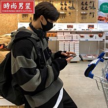 連帽毛衣男士復古加厚外套寬鬆素色套頭針織衫  外穿慵懶風高級感加厚針織衣服-潮男服飾 歷史價格詳細信息