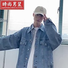 春秋款高端牛仔外套男装日系潮流百搭多口袋工装宽松大码休闲夹克天天精選 歷史價格詳細信息