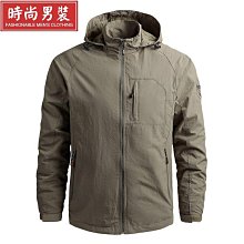 特登山衣 衝鋒衣 衝鋒衣外套 機能外套 登山 露營 日系機能風戶外露營防風防水衝鋒衣外套男秋冬款寬鬆工裝連帽夾克-時尚男裝 歷史價格詳細信息