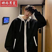 假兩件衛男寬鬆情侶連帽長袖鞦鼕加厚韓版學生外 歷史價格詳細信息