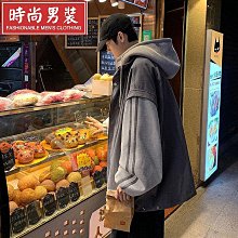 假兩件衛男寬鬆情侶連帽長袖鞦鼕加厚韓版學生外 歷史價格詳細信息