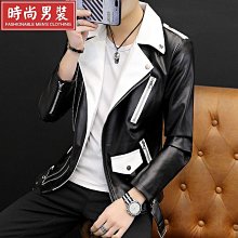 皮衣外套男 拼色毛巾繡情侶外套 春秋港風翻領夾克 歷史價格詳細信息