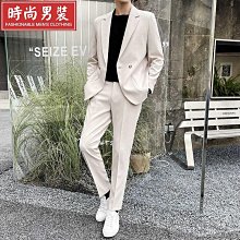 韓版西裝套裝【依在風尚】新款外貿大牌風男士西服長褲雅痞商務風修身中袖西裝九分褲潮男紳士西裝兩件套2色GFYS.27 歷史價格詳細信息