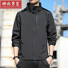 夾克外套男 衝鋒衣 KM外套男春款外穿可脫卸帽防水防風休閑衣服春秋薄款男士夾克潮流-品爵男装 歷史價格詳細信息