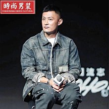 春季大碼男裝工裝牛仔外套胖子加肥加大寬松休閑翻領夾克外穿長袖 歷史價格詳細信息