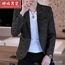 韓版修身西裝 時尚休閒小西裝 青少年西裝 港風夏季文藝青年男士休閑單西裝 帥氣薄款七分短袖小外套  露-潮男服飾 歷史價格詳細信息