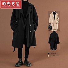 【】設計感風衣男中長款外套春秋季韓版潮流帥氣休閒百搭英倫 歷史價格詳細信息
