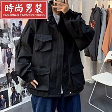 工裝外套男春秋款寬鬆帥氣連帽夾克青少年學生假兩件潮牌秋裝上衣 歷史價格詳細信息