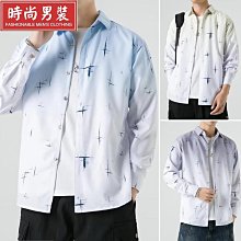 【襯衫】花襯衫男士長袖2023秋季商務修身設計感襯衣彈力免燙輕奢時尚襯衫 歷史價格詳細信息