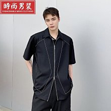 夏季高級感設計短袖襯衫男2023新款高端修身休閑襯衣商務男裝免燙-靚仔男裝 歷史價格詳細信息