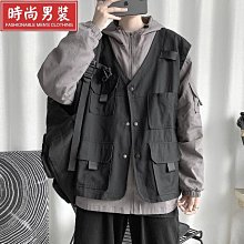 假兩件連帽夾克男春秋季裝大碼日系oversize潮流牌休閑沖鋒衣外套 歷史價格詳細信息